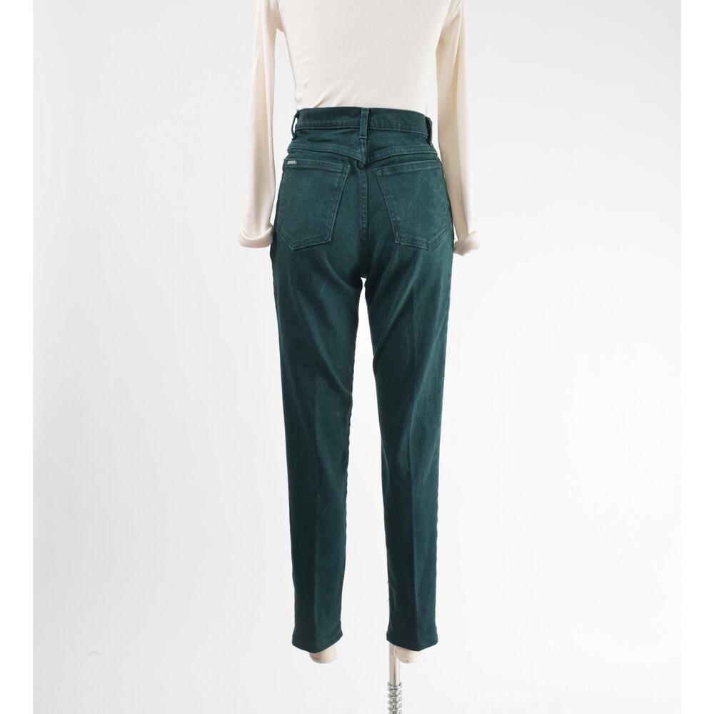 Vintage 90s Jordache High Waisted Green Cotton Spandex Skinny Mom Jeans S - Picture 6 of 8